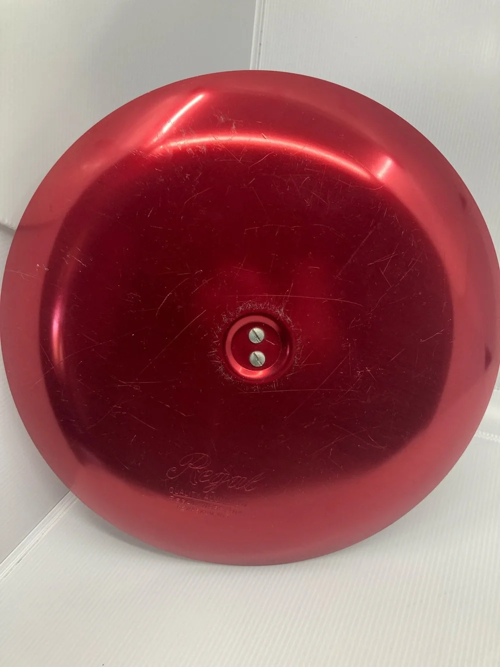 Vintage MCM Regal Ware 3-Tier Red Anodized Aluminum Serving Tray